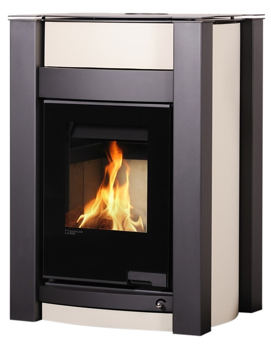 HS FLAMINGO AQUAFLAM VARIO KALMAR krbová kamna 11kW s výměníkem krémová